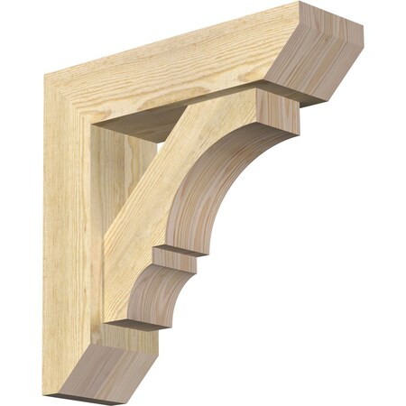 Ekena Millwork Balboa Slat Rough Sawn Bracket w/ Offset Brace, Douglas Fir, 6"W x 20"D x 20"H BKT0604X20X20BOA06RDF